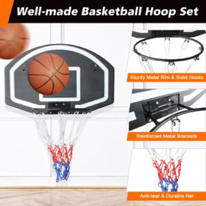 Wall-mounted basketball hoop 28.5 x 18 inches shatterproof back
