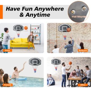 Wall-mounted basketball hoop 28.5 x 18 inches shatterproof back