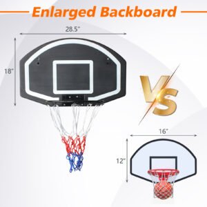 Wall-mounted basketball hoop 28.5 x 18 inches shatterproof back