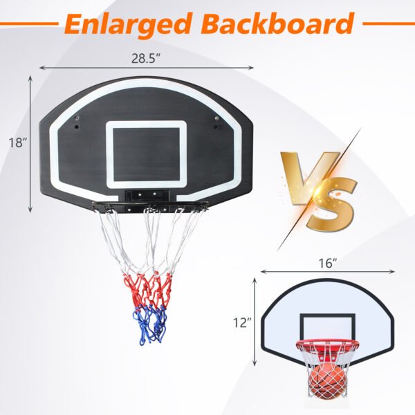 Wall-mounted basketball hoop 28.5 x 18 inches shatterproof back - Image 4