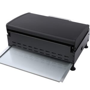 3-Burner Propane Gas Grill & Griddle Combo - 28680 BTU Tabletop Teppanyaki Grill with Cast Iron Surface & Enameled Body  Portable Outdoor Cookstation for Camping Tailgating Barbecue