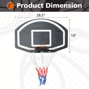 Wall-mounted basketball hoop 28.5 x 18 inches shatterproof back