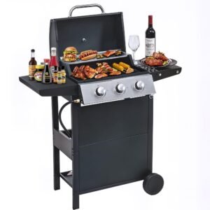 3-Burner Propane Gas Grill Stainless Steel Gas Grill 2,650 BTUs