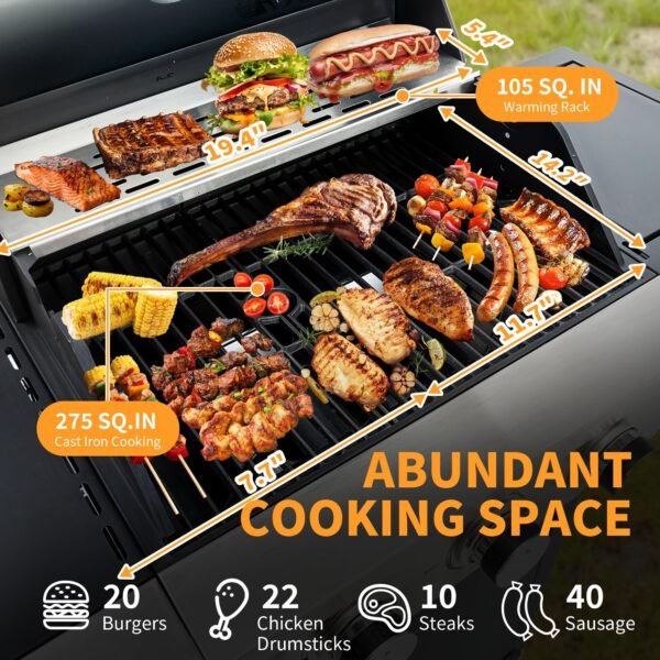 Propane Grill 4 Burner Barbecue Grill 37000 BTUs - Image 2