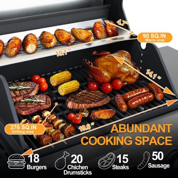 3-Burner Propane Gas BBQ Grill, Stainless Steel Propane Grill  37,230 BTU Outdoor Cabinet Style with Wheels, Wire Rack and Two Foldable Side Table for Outdoor Barbecue Cooking (4 Burner Grill) - Image 2