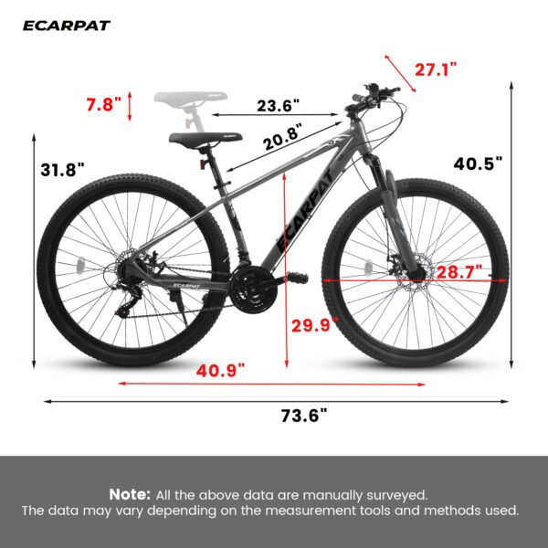 29-inch Mountain Bike with 21-Speed ​​Suspension Fork  Aluminum Frame Disc Brakes Urban Commuter Unisex - Image 2