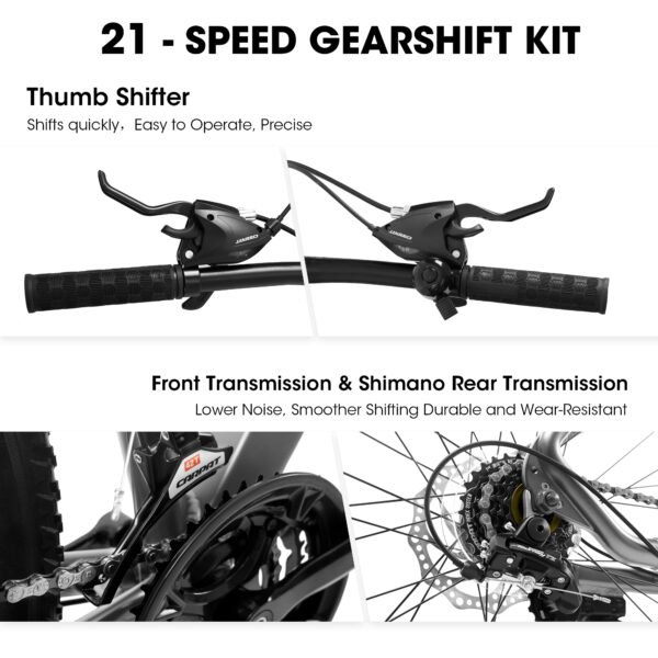 29-inch Mountain Bike with 21-Speed ​​Suspension Fork  Aluminum Frame Disc Brakes Urban Commuter Unisex - Image 4
