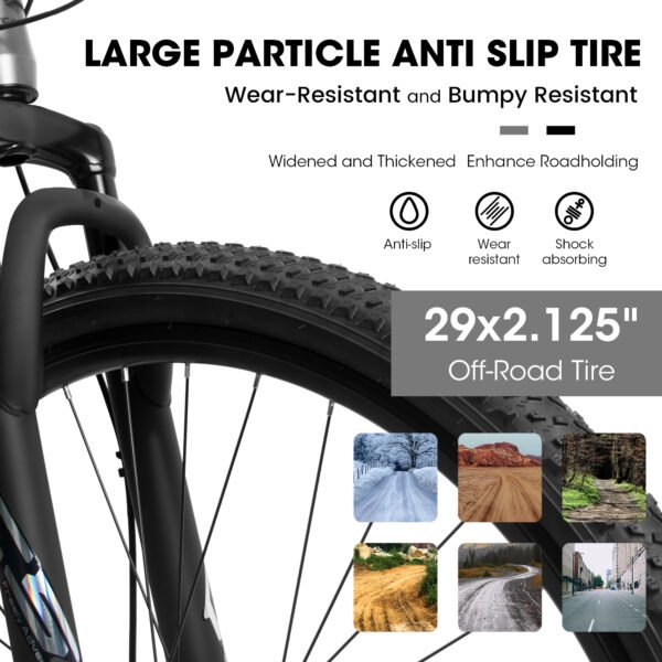 29-inch Mountain Bike with 21-Speed ​​Suspension Fork  Aluminum Frame Disc Brakes Urban Commuter Unisex - Image 6